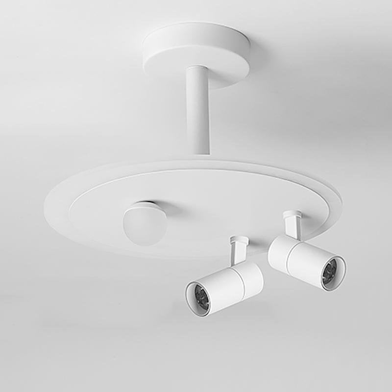 Modern Round Flush Mount Ceiling Light with Adjustable Spotlights