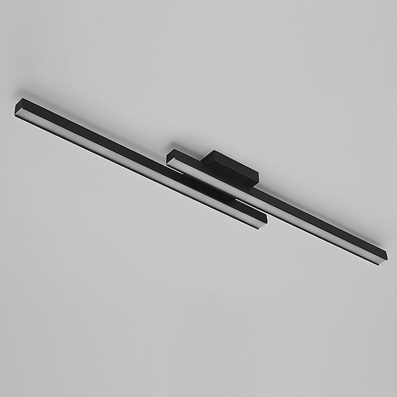 35" Modern LED Rectangular Flush Mount Ceiling Light - Black