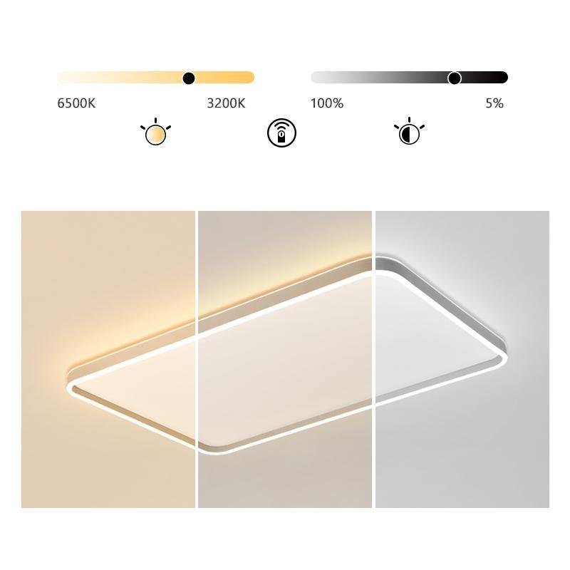 Rectangular LED Flush Mount Ceiling Light Modern Minimalist Design