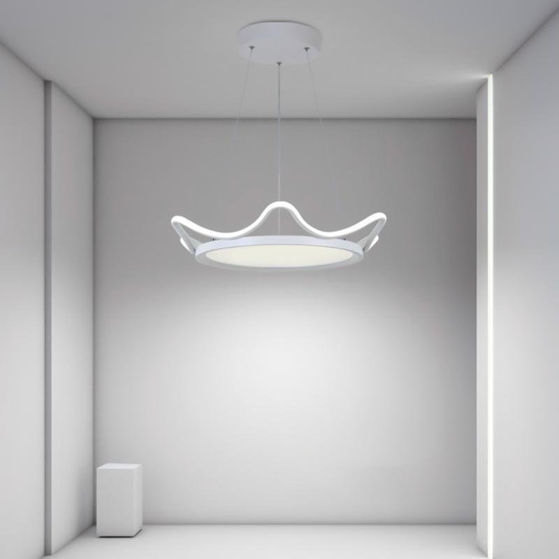 Modern Circular LED Pendant Light - Aluminum & PMMA Ceiling Fixture
