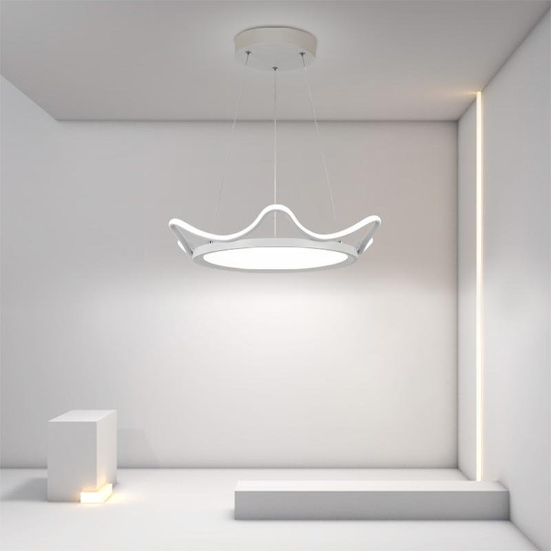 Modern Circular LED Pendant Light - Aluminum & PMMA Ceiling Fixture