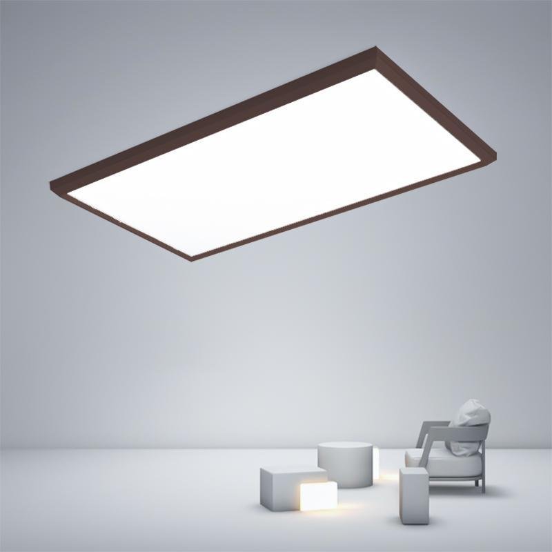 Coffee Brown Portrait Flush Mount LED Ceiling Light with Remote