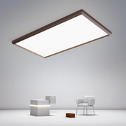 Coffee Brown Portrait Flush Mount LED Ceiling Light with Remote