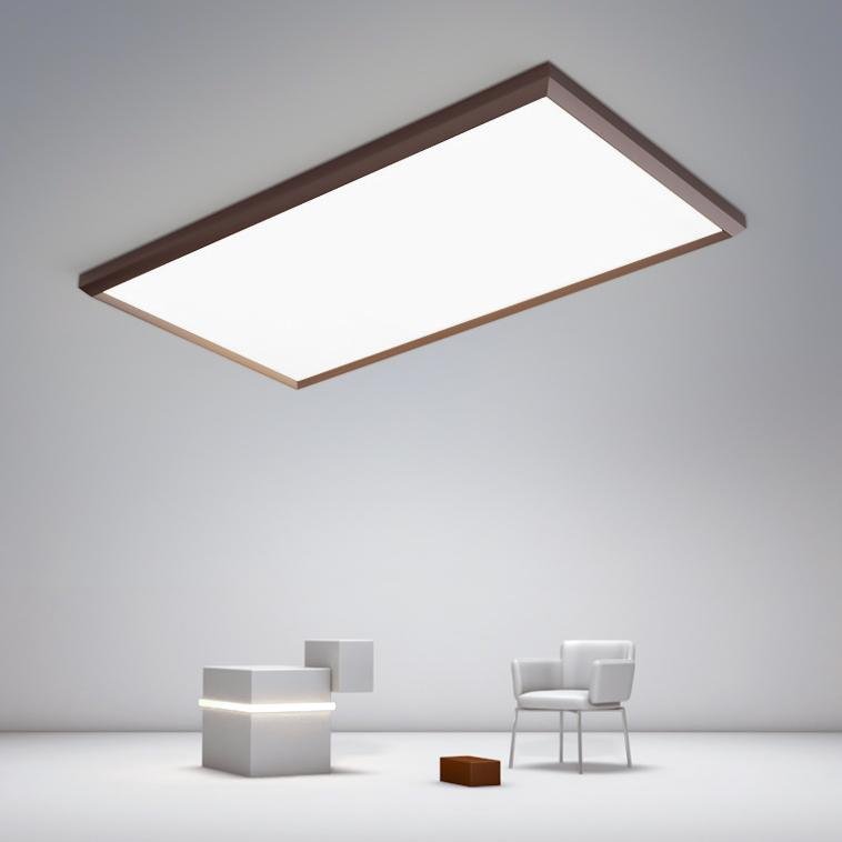 Coffee Brown Portrait Flush Mount LED Ceiling Light with Remote