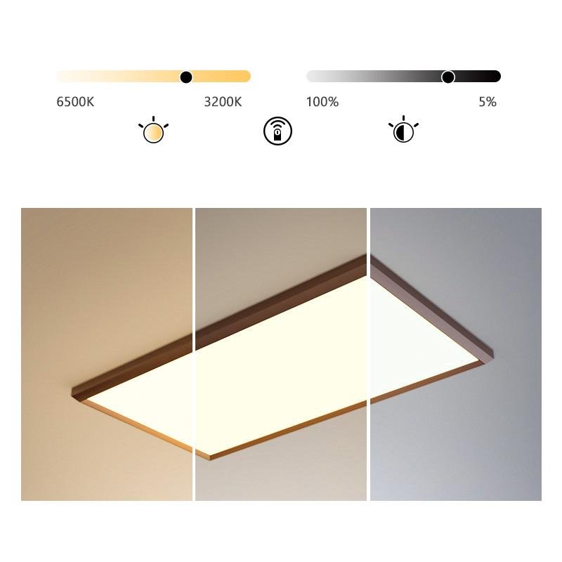 Coffee Brown Portrait Flush Mount LED Ceiling Light with Remote