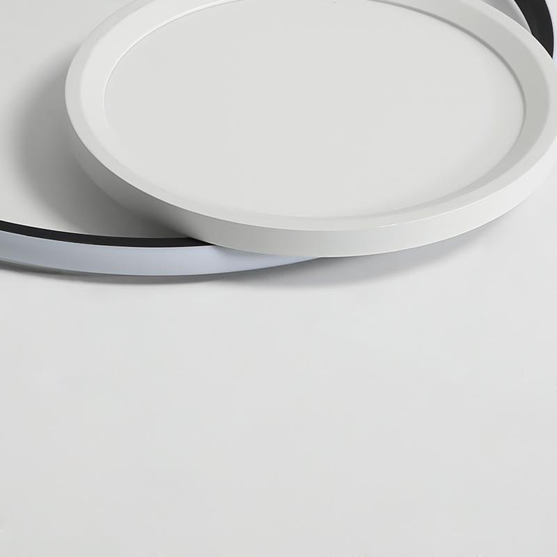 Overlap Round Black Flush Mount LED Ceiling Light with Remote Dimming