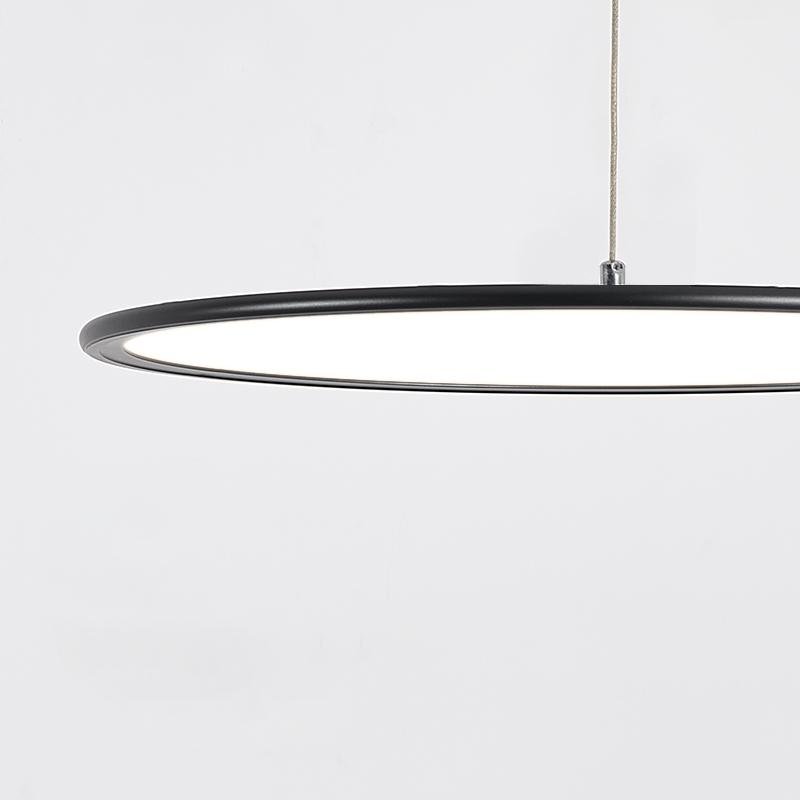 Modern Circle Linear Metal Pendant Light with Integrated LED