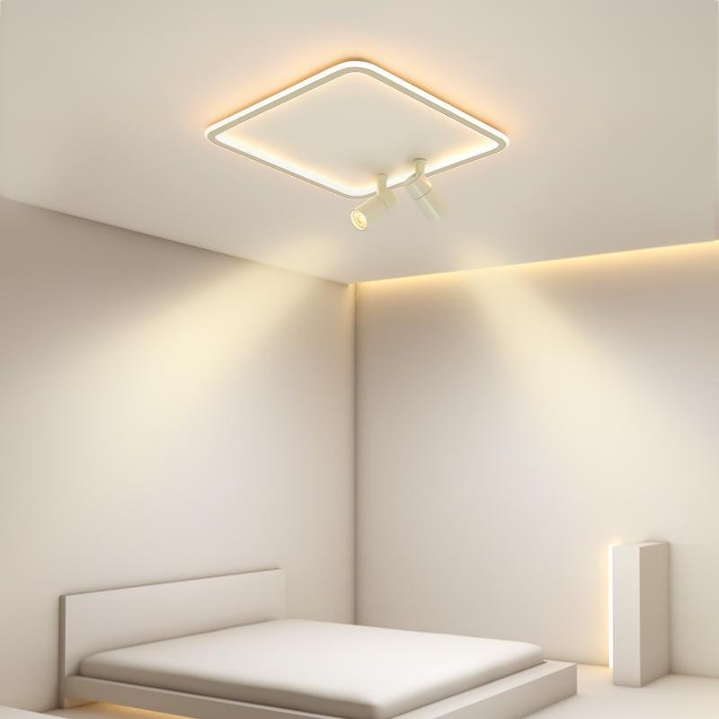 Black Square Industrial Flush Mount Spotlight with Integrated LED