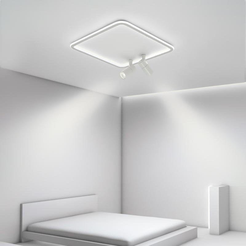 Black Square Industrial Flush Mount Spotlight with Integrated LED