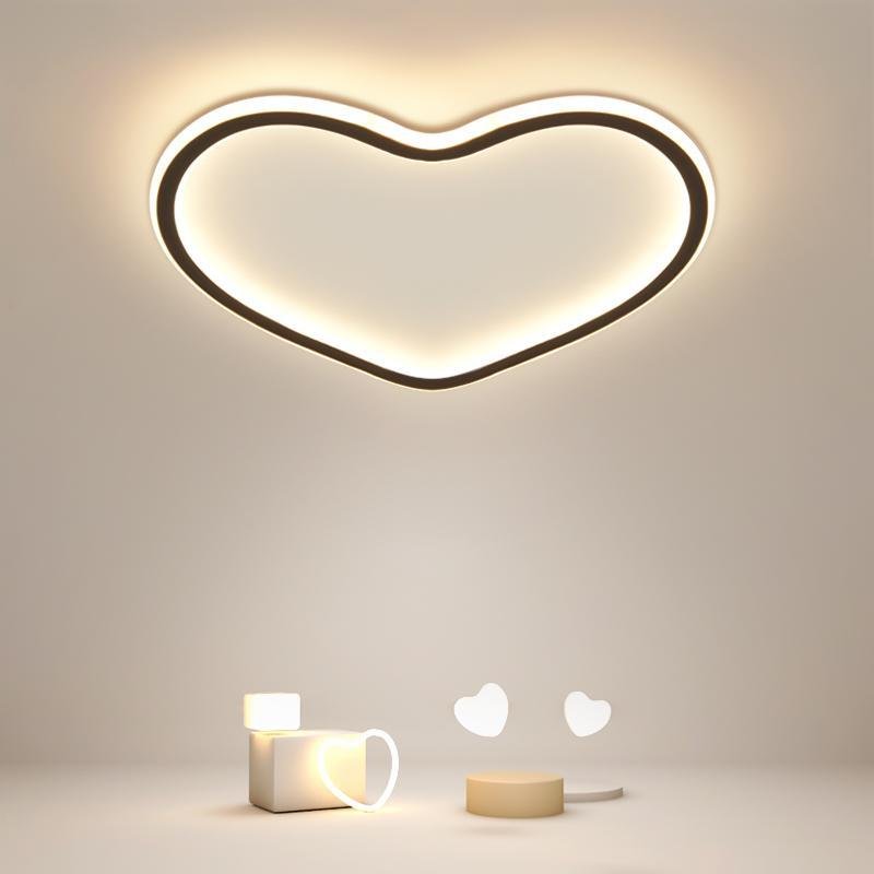 Heart Shaped LED Flush Mount Ceiling Light with Remote Dimming