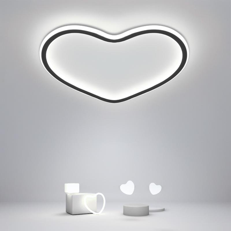 Heart Shaped LED Flush Mount Ceiling Light with Remote Dimming