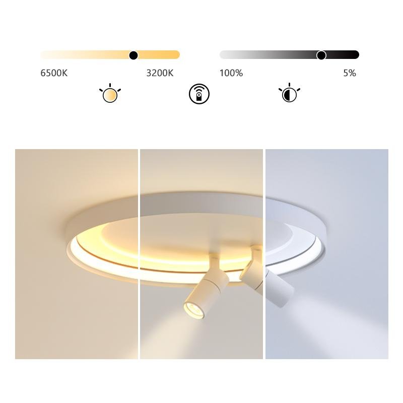 Modern Flush Mount Spotlight Ceiling Light with Remote Dimming