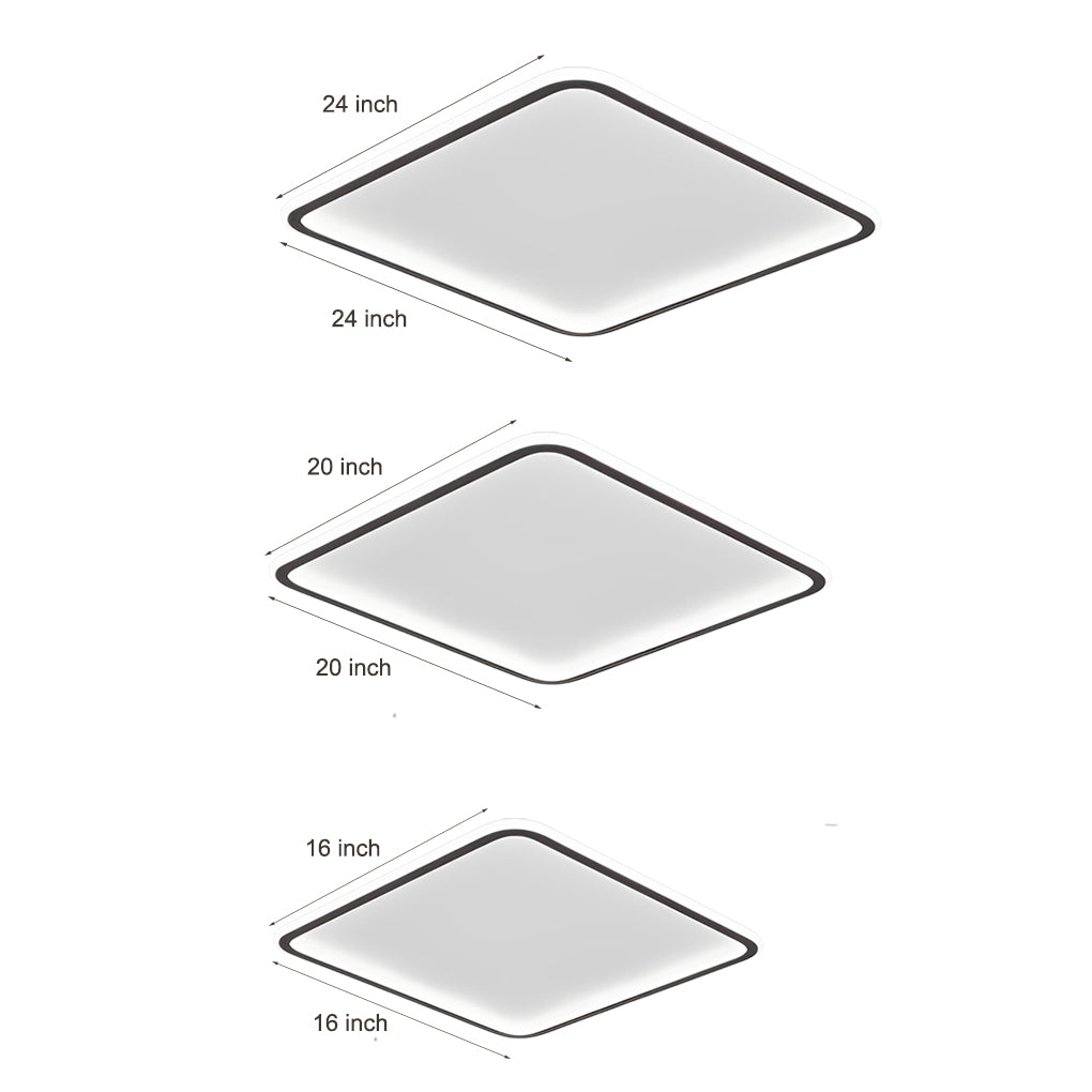 Square Modern Flush Mount Ceiling Light with Remote Control