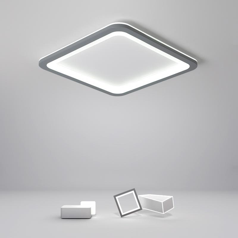 Square Industrial Flush Mount Ceiling Light - Modern LED Fixture
