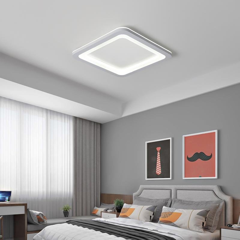 Square Industrial Flush Mount Ceiling Light - Modern LED Fixture