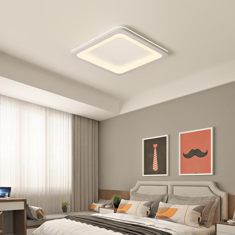 Square Industrial Flush Mount Ceiling Light - Modern LED Fixture