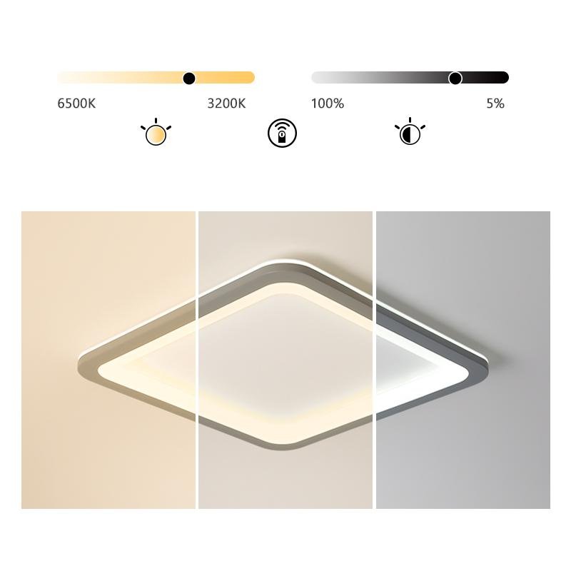 Square Industrial Flush Mount Ceiling Light - Modern LED Fixture