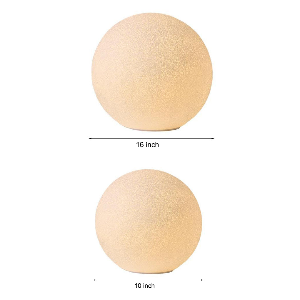 Modern White Resin Moon Sphere Outdoor Waterproof Post Light