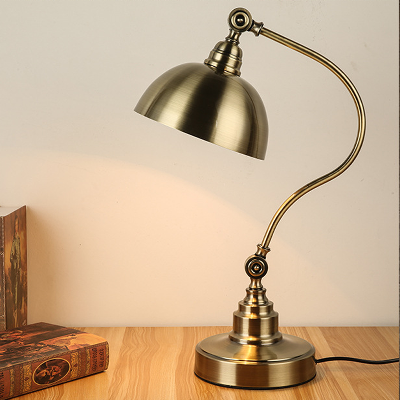 Adjustable Gooseneck Desk Lamp - Bronze Iron Finish - LED Task Light