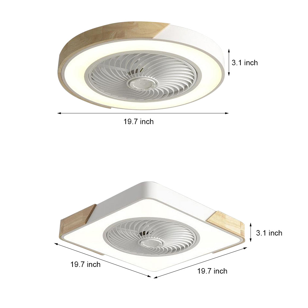 Modern Bladeless LED Ceiling Fan Light with Remote Control