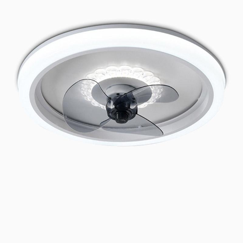 Modern LED Ceiling Fan with Light and Remote Control – Flush Mount