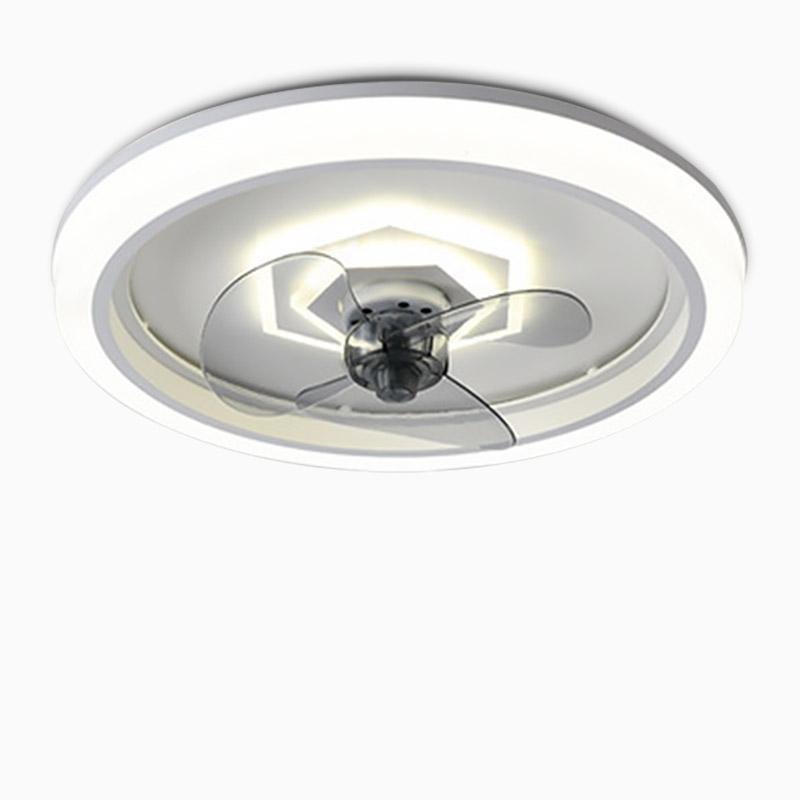 Modern LED Ceiling Fan with Light and Remote Control – Flush Mount