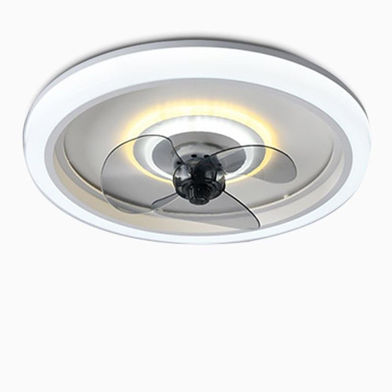 Modern LED Ceiling Fan with Light and Remote Control – Flush Mount