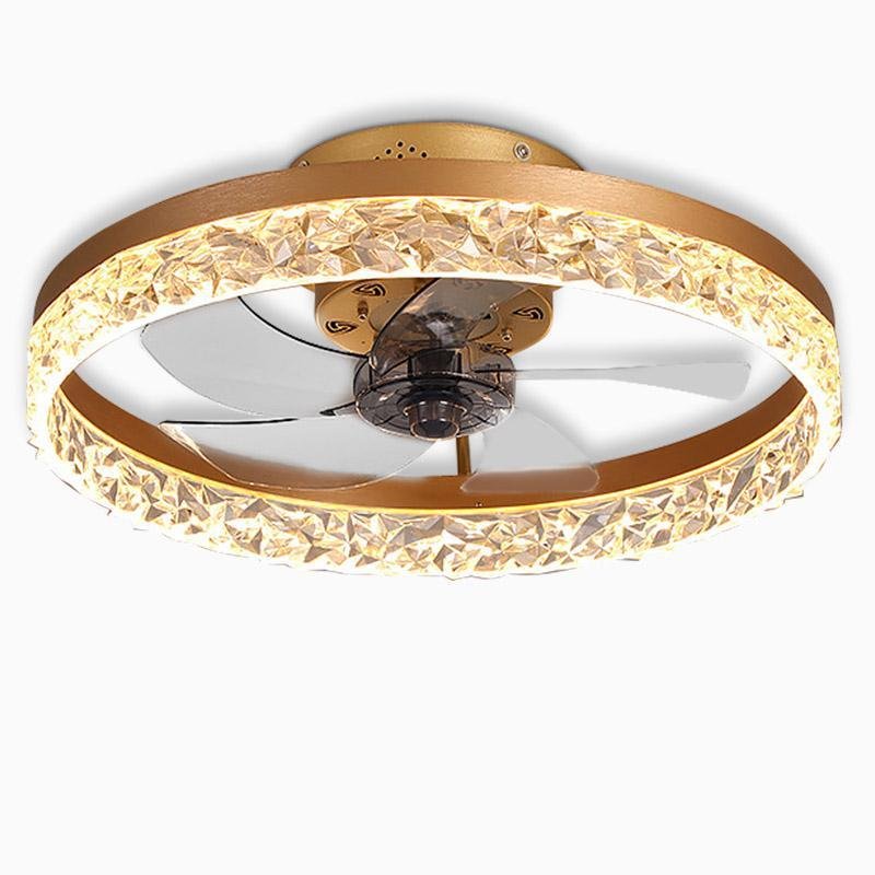 5-Blade Flush Mount Ceiling Fan with LED Lights & Remote Control