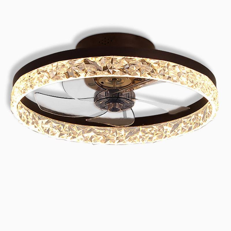 5-Blade Flush Mount Ceiling Fan with LED Lights & Remote Control