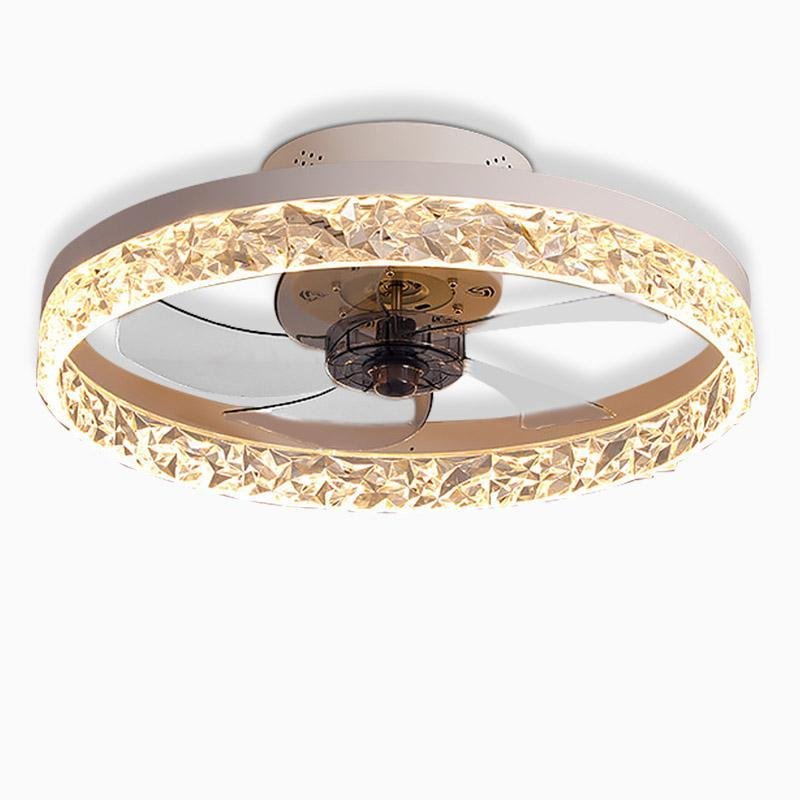 5-Blade Flush Mount Ceiling Fan with LED Lights & Remote Control