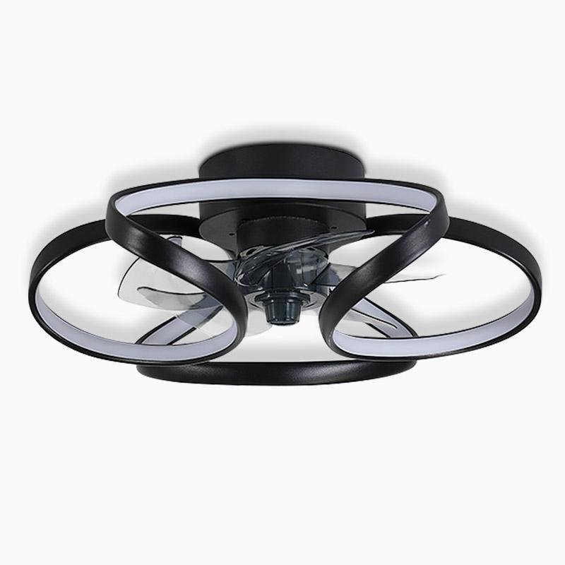 Modern Flush Mount Ceiling Fan with LED Light & Remote Control
