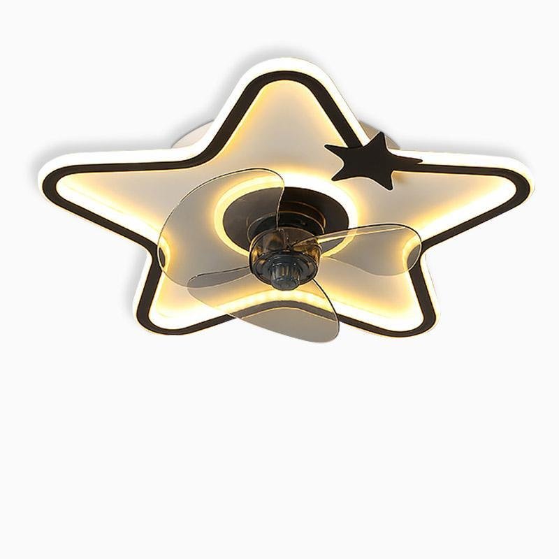 Star Shaped LED Flush Mount Ceiling Fan with Remote Control