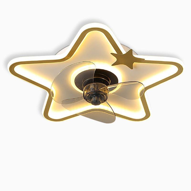 Star Shaped LED Flush Mount Ceiling Fan with Remote Control