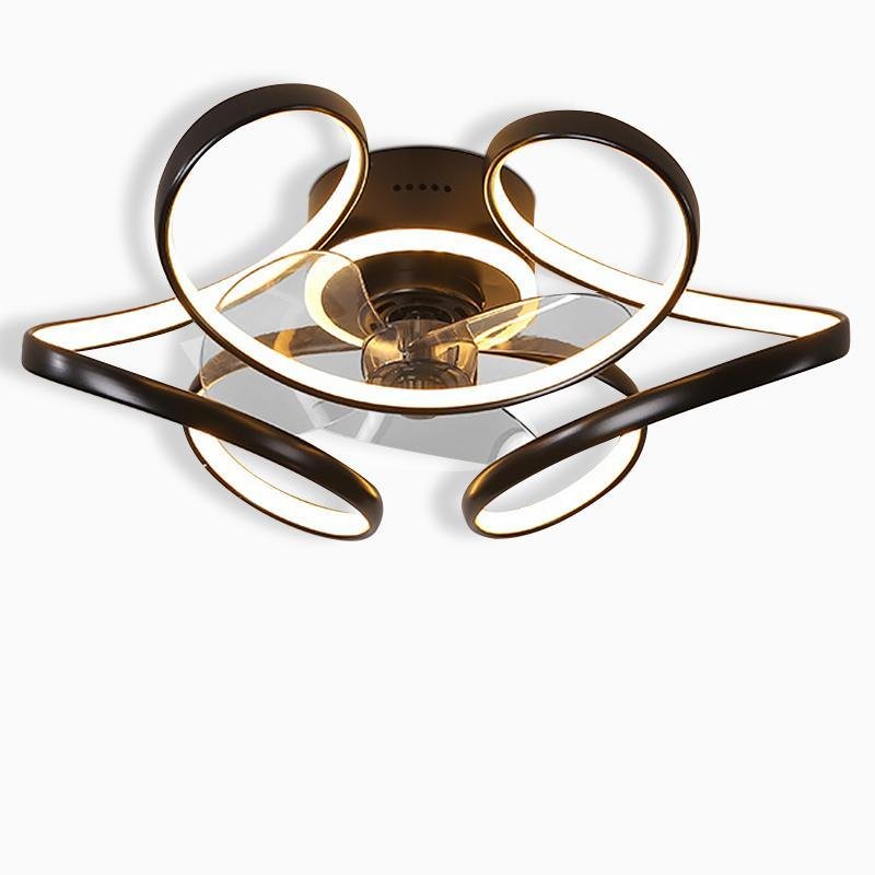18" Flower Flush Mount Ceiling Fan with Light & Remote
