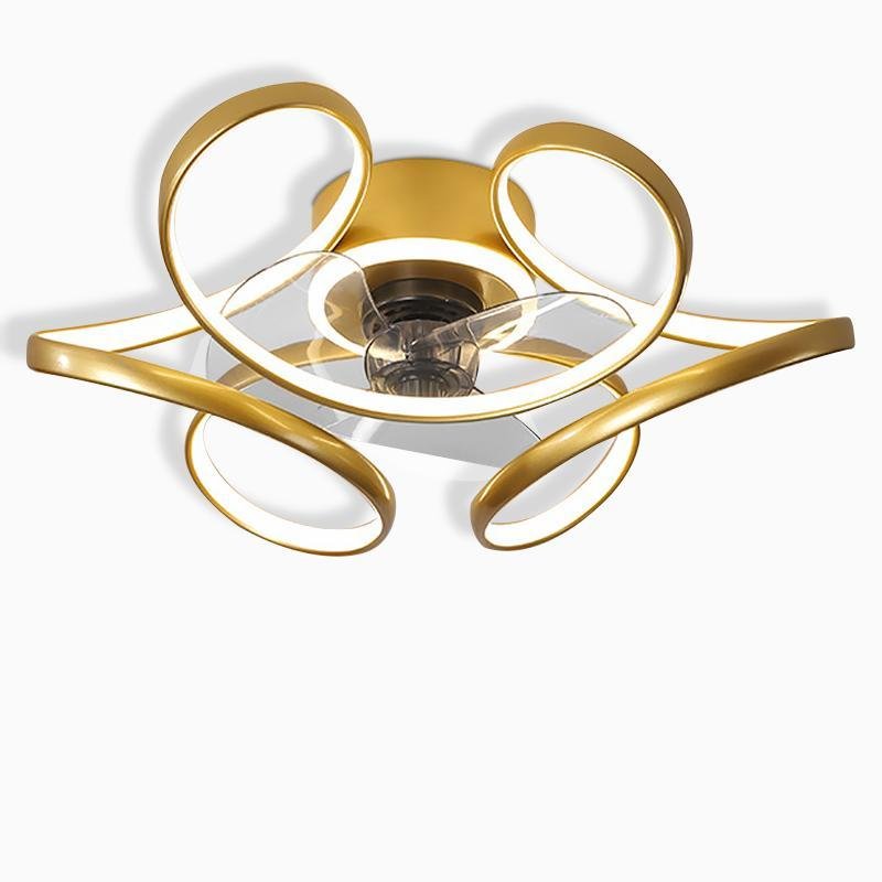 18" Flower Flush Mount Ceiling Fan with Light & Remote