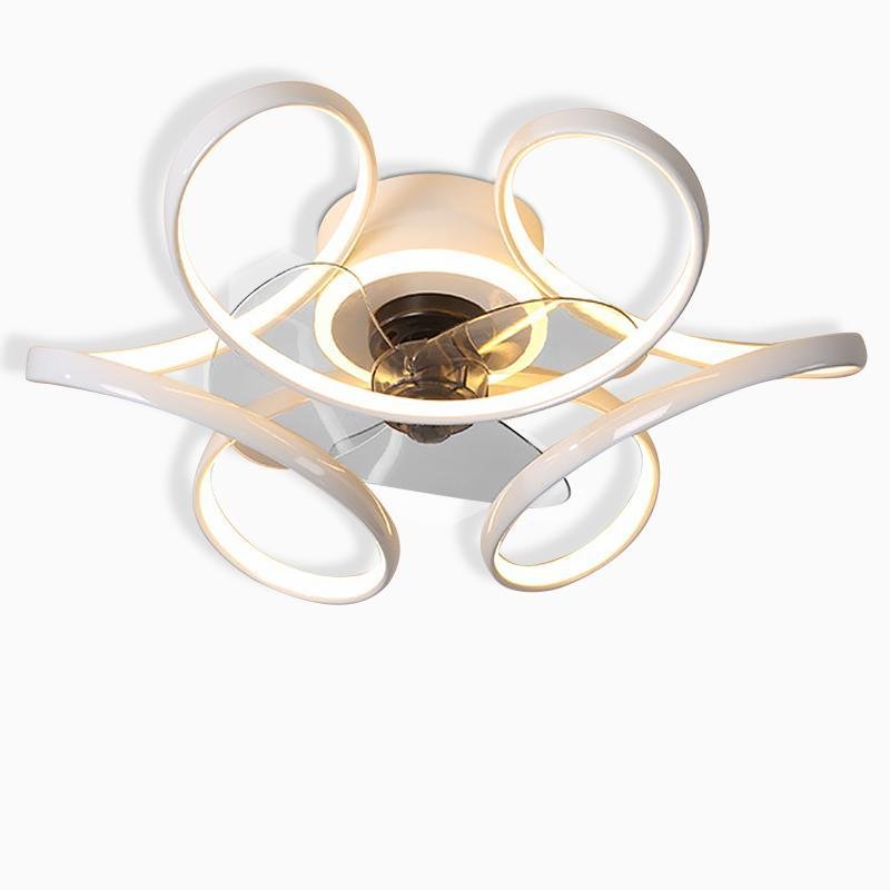 18" Flower Flush Mount Ceiling Fan with Light & Remote