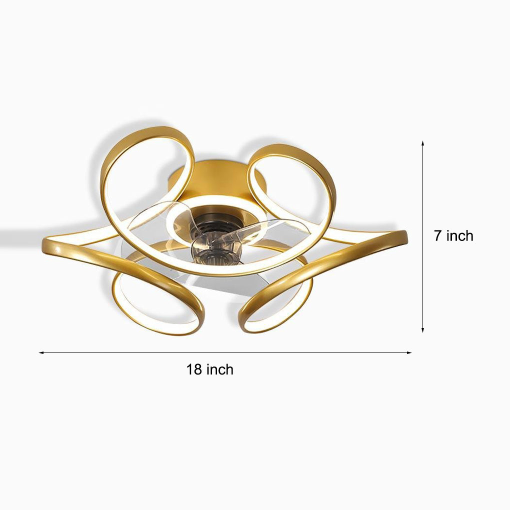 18" Flower Flush Mount Ceiling Fan with Light & Remote