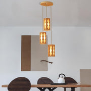 Bamboo Rustic Pendant Light with Woven Natural Design