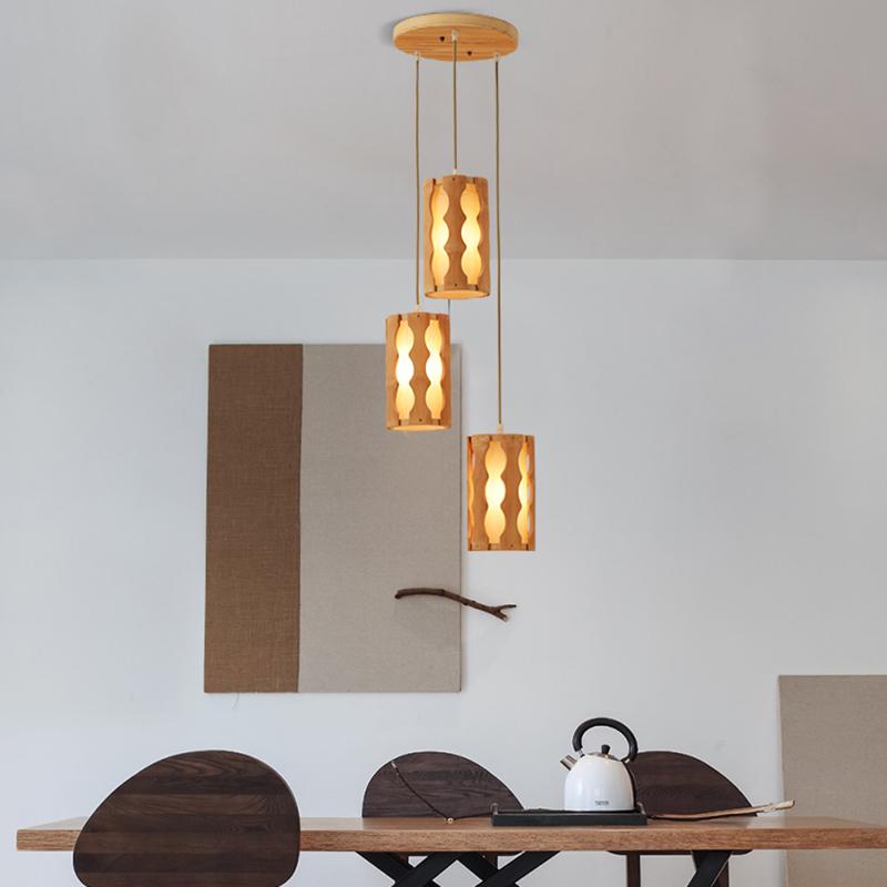 Bamboo Rustic Pendant Light with Woven Natural Design