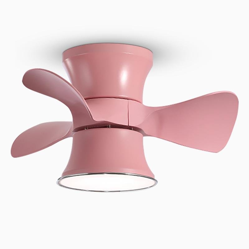 3-Blade Flush Mount Ceiling Fan with LED Light - Modern Kids Room