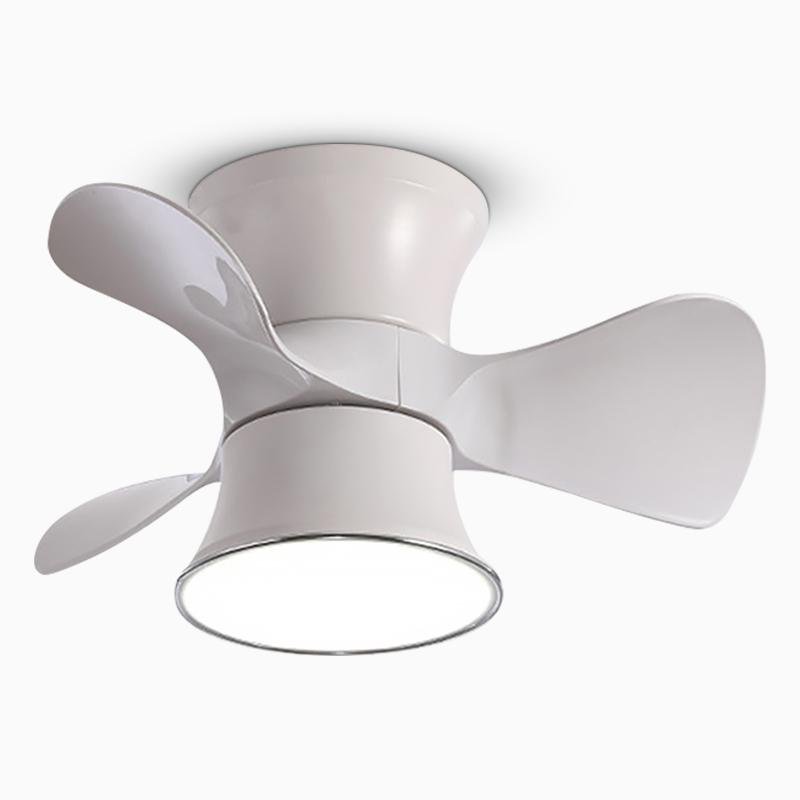 3-Blade Flush Mount Ceiling Fan with LED Light - Modern Kids Room