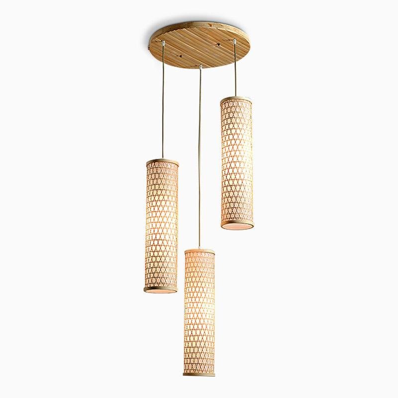 30" Bamboo Cluster Pendant Light – Farmhouse Ceiling Fixture