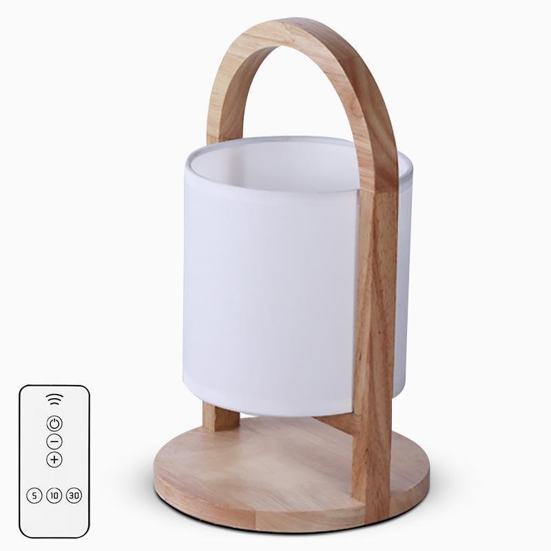 Modern Portable Wood Table Lamp with Remote Control