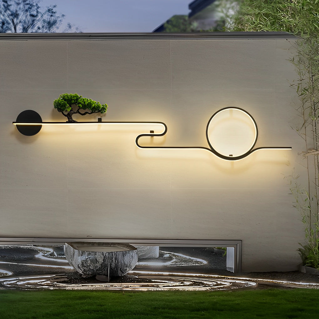 Moon Tree Outdoor LED Wall Light – Modern Waterproof Aluminum Sconce