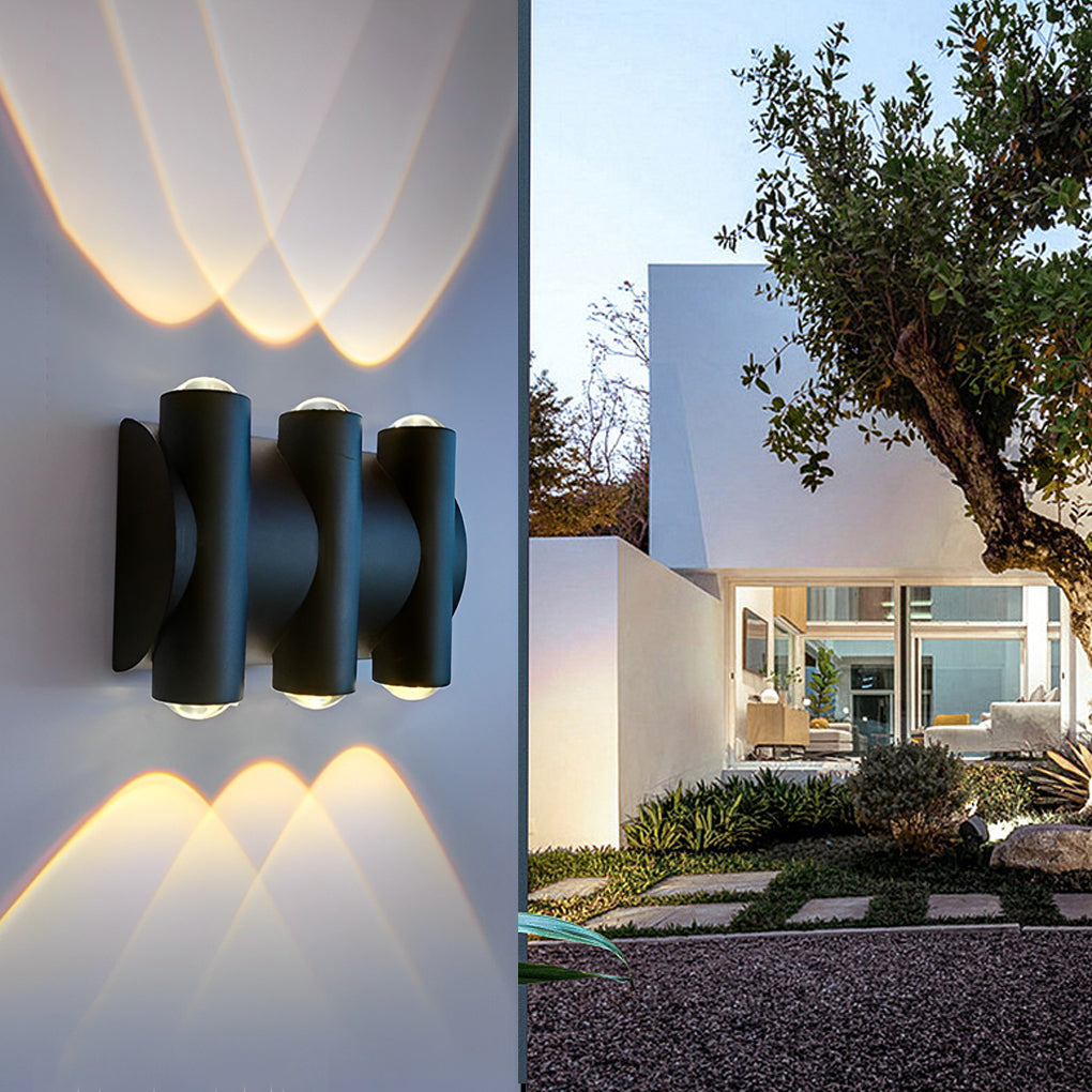 Modern Black LED Outdoor Wall Light Waterproof Up Down Washer Lamp