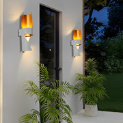 Spiral Outdoor Wall Light Up Down Gold Interior Die-Cast Aluminum