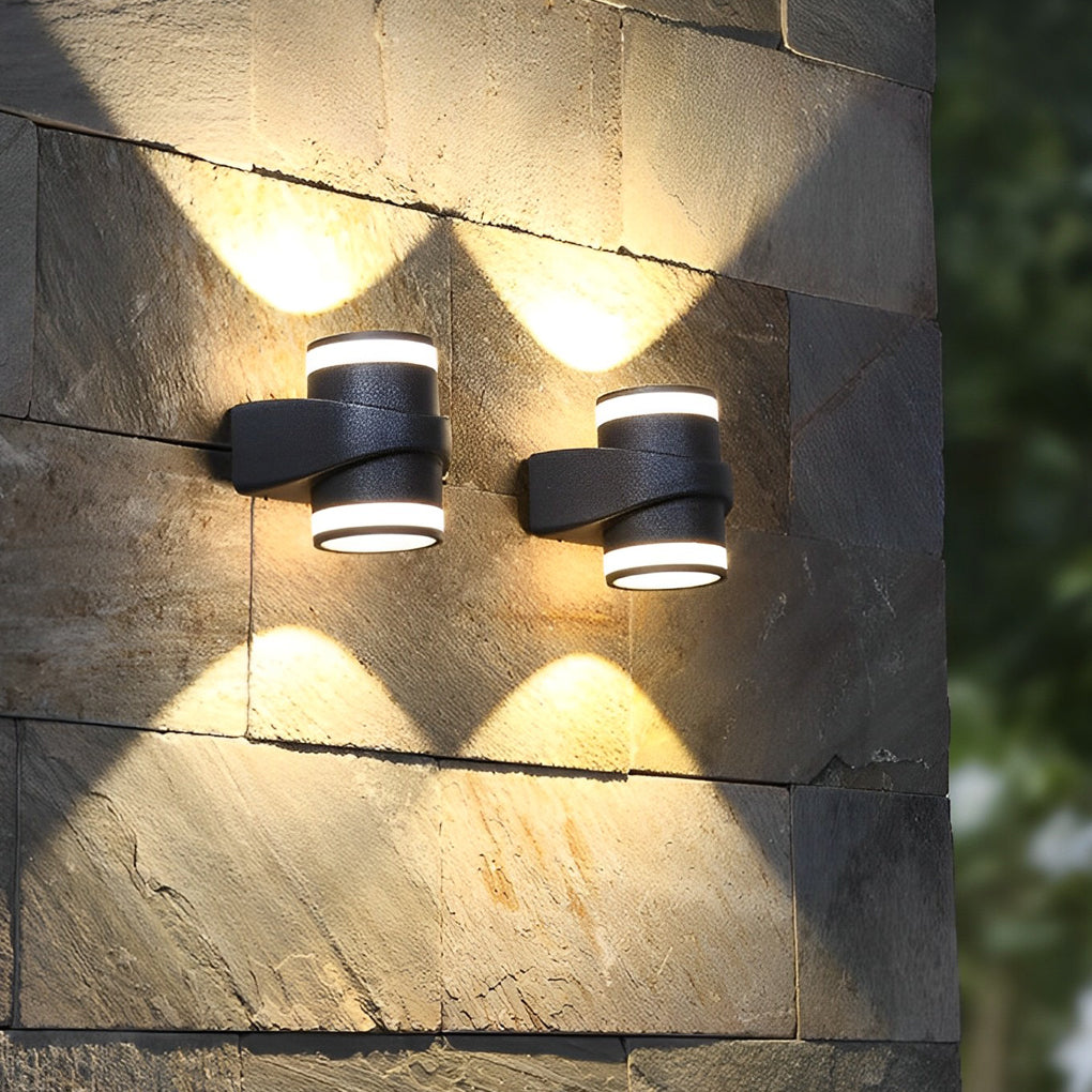 Modern LED Outdoor Wall Light - Black Aluminum Waterproof Sconce