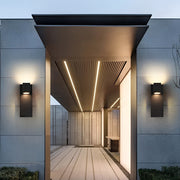 Square Waterproof LED Outdoor Wall Sconce Up Down Lighting Black