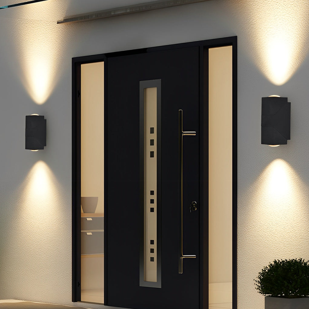 Modern Motion Sensor Black Outdoor Wall Lamp with Adjustable Light