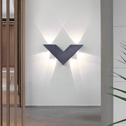 V-Shaped LED Outdoor Wall Light – Black Aluminum Waterproof